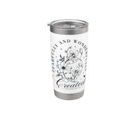 Cita cristiana Dios religioso temerosamente floral Vaso térmico de acero inoxidable de doble pared
