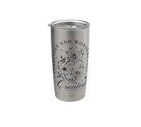 Cita cristiana Dios religioso temerosamente floral Vaso térmico de acero inoxidable de doble pared
