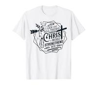 Cita Cristiana Dios religioso Todas Las Cosas Que Cristo fortalece Camiseta gráfica económica, Hombre, Blanco, S