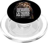 Cita Cristiana española con Arte de león - Mateo 5:5 PopSockets PopGrip para MagSafe