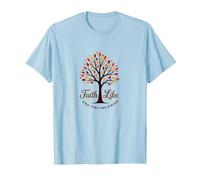 Cita Cristiana Fall for Jesus: Faith Like Falling Leaves Camiseta, Hombre, Azul Bebé, M