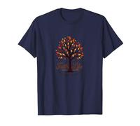 Cita Cristiana Fall for Jesus: Faith Like Falling Leaves Camiseta, Hombre, Azul Marino, M