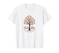 Cita Cristiana Fall for Jesus: Faith Like Falling Leaves Camiseta, Hombre, Blanco, M