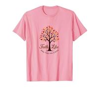 Cita Cristiana Fall for Jesus: Faith Like Falling Leaves Camiseta, Hombre, Rosado, L