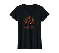 Cita Cristiana Fall for Jesus: Faith Like Falling Leaves Camiseta, Mujer, Negro, XS
