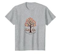 Cita Cristiana Fall for Jesus: Faith Like Falling Leaves Camiseta, Niños, Gris Jaspeado, 3 años