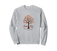 Cita Cristiana Fall for Jesus: Faith Like Falling Leaves Sudadera, Unisex para Adultos, Gris Jaspeado, XL