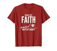 Cita Cristiana inspiradora Walk by Faith Not by Sight Camiseta, Hombre, Arándano, 3XL