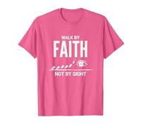 Cita Cristiana inspiradora Walk by Faith Not by Sight Camiseta, Hombre, Rosa Jaspeado, 3XL