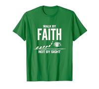 Cita Cristiana inspiradora Walk by Faith Not by Sight Camiseta, Hombre, Verde Kelly, 3XL