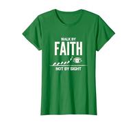 Cita Cristiana inspiradora Walk by Faith Not by Sight Camiseta, Mujer, Verde Kelly, 3XL