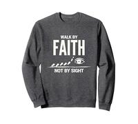 Cita Cristiana inspiradora Walk by Faith Not by Sight Sudadera, Unisex para Adultos, Jaspeado Oscuro, S