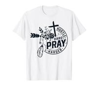 Cita Cristiana Religiosa Dios ajetreo Orar más Duro Trabajo de Jesús Camiseta gráfica económica, Hombre, Blanco, S