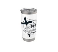 Cita Cristiana Religiosa Dios Orar En Él A Través De La Fe Vaso térmico de acero inoxidable de doble pared