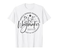 Cita Cristiana Religiosa Dios Waymaker Milagro Trabajador Luz Camiseta gráfica económica, Hombre, Blanco, M