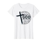 Cita Cristiana Religiosa Gracias a Dios Confianza Mirar hacia adelante fe Camiseta gráfica económica, Mujer, Blanco, XS