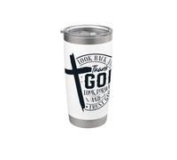 Cita cristiana religiosa gracias a Dios confianza mirar hacia adelante fe Vaso térmico de acero inoxidable de doble pared