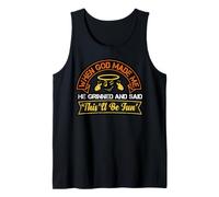 Cita Cristiana sarcástica Cuando Dios me Hizo sonreír Camiseta sin Mangas