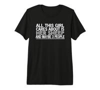 Cita de All This Girl Cares About Sheep and 3 People Camiseta Premium