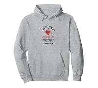 Cita de Amor de Verano «Seguí mi corazón hasta la Playa» Sudadera con Capucha, Unisex para Adultos, Gris Jaspeado, XL
