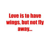 Cita de amor: El amor es tener alas pero no volar. Pegatinas de pared 34x71cm No daña la superficie de la pared Rojo