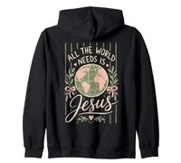 Cita de Amor Mundial de Jesús con fe Cristiana Floral Sudadera con Capucha