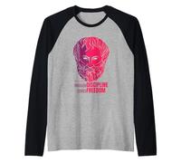 Cita de Aristóteles a través de la disciplina Viene el filósofo de la Libertad Camiseta Manga Raglan