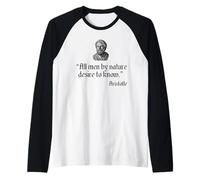 Cita de Aristóteles Todos los Hombres por Naturaleza Desean Conocer la filosofía Camiseta Manga Raglan