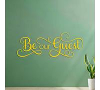 Cita de bienvenida del vestíbulo del hotel y del restaurante "Be Our Guest" Pegatinas de pared de papel adhesivo Removible sin dejar pegamento 30x80.2cm Amarillo