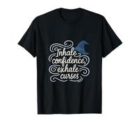 Cita de Bruja inhala Confianza exhala diseño de maldiciones Camiseta
