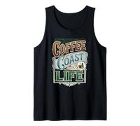 Cita de café Amante de la Cultura Costera Vivir por la mañana Camiseta sin Mangas