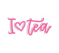 Cita de caligrafía lineal simple con forma de corazón "Me encanta el té" Calcomanías de tallado fino 42x103.2cm Removible sin dejar pegamento Rosa