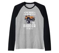 Cita de Camiones Más Que Jugando con él Cuanto más Grande se Pone Camiseta Manga Raglan