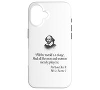 Cita de camisa de Shakespeare: Todo el mundo es un escenario Carcasa para iPhone 16