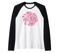 Cita de concientización de la Cinta de Flores Rosas Qué Fuertes Somos Camiseta Manga Raglan