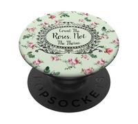 Cita de Count The Roses con diseño Floral Rosa PopSockets PopGrip Adhesivo