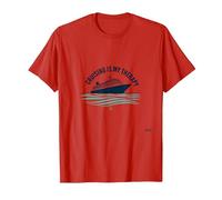 Cita de Crucero es mi Cita terapéutica para los Amantes de Las Vacaciones y una escapada al mar Camiseta, Hombre, Rojo, L