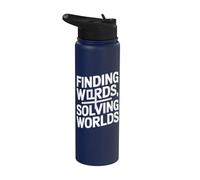 Cita de crucigramas - Encontrar palabras resolviendo mundos Stainless Steel Insulated Water Bottle