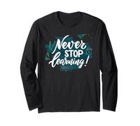 Cita de educación inspiradora Never Stop Learning Manga Larga