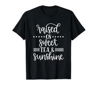 Cita de fe Cristiana Criada en té Dulce y Sol Camiseta gráfica económica, Hombre, Negro, XL