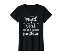 Cita de fe Cristiana Criada en té Dulce y Sol Camiseta gráfica económica, Mujer, Negro, M