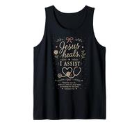 Cita de fe Floral de Enfermera Cristiana Jesús Sana I Assist Camiseta sin Mangas