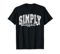Cita de fe Simplemente bendecida tipografía Cristiana mínima Camiseta