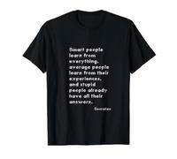 Cita de filosofía de Sócrates para Estudiantes Profesores Pensadores Camiseta gráfica económica, Hombre, Negro, S