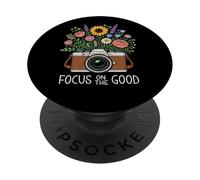 Cita de fotografía Enfoque en un Buen fotógrafo Cámara de Flores PopSockets PopGrip Adhesivo