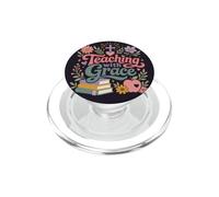 Cita de Gracia Floral Cristiana Profesora fe Aula PopSockets PopGrip para MagSafe