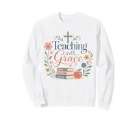 Cita de Gracia Floral Cristiana Profesora fe Aula Sudadera