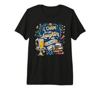 Cita de Hanukkah L'Chaim To Life Risas y Latkes Judíos Camiseta Premium
