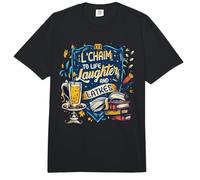 Cita de Hanukkah L'Chaim To Life Risas y Latkes Judíos Comfort Colors Adult Heavyweight T-Shirt