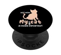 Cita de humor Cat Not Now My Cat Is More Important Funny PopSockets PopGrip Adhesivo